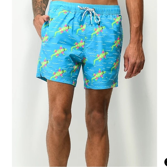 Party Pants Men’s Neon Lazy River Swim Trunks Board Shorts size small - Picture 2 of 14